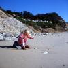 sand, beachwear, beach, cliff, girls, 1960s, RVLV09P04_11
