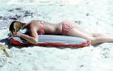 Air Mattress, Beach, Girl, Sun Worshipper, bikini, bathing suit, suntan, 1968, 1960s