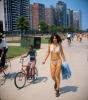 Oak-Street Beach, Lake-Michigan, Chicago, Woman, 1970s, Scanty