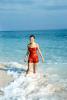 Beach, Sand, Ocean, Women, Sunny, Woman, Waves, 1950s