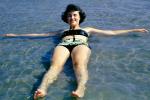 Smiles, Woman in the Water, Lido Beach, Sarasota, Florida, 1950s, RVLV09P15_02B