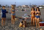 Girls Sweet 16 Birthday Party, Beach, Eating Watermelon, 1960s, RVLV10P04_10
