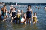 group, family, mother, girls, bathing cap, lake, 1950s, RVLV10P12_10