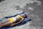 Bikini Lady with Tan Lines, Beach, towel, 1960s, RVLV10P12_19