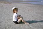Little Girl on the Beach, Sand, Hat, Legs, feet