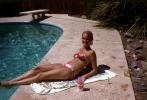 Sun Bathing, Lady in a Bikini, Towel, Drink, Hot Day, RVLV11P01_03
