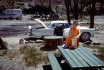1956 T-Bird. Car, Woman, Picnic Table, April 1962, RVP01P10_11