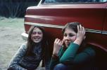 Smiling Girls, happy, car, smiles, April 1976, RVPV01P10_09