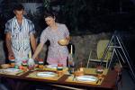 Table Setting at a Picnic Table, Woman, Man, 1950s, RVPV01P11_01