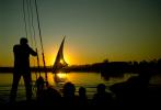 Dhow Sailing Boat, Nile River Sunset, Lateen sail, vessel, SALV01P05_07.1011