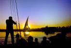 Dhow Sailing Boat, Nile River Sunset, Lateen sail, vessel, SALV01P05_07B