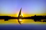 Dhow Sailing Boat, Nile River Sunset, Lateen sail, vessel, SALV01P05_07C
