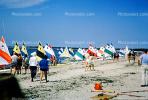 Beach, Sand, People, Crowded, sunfish sailboats, SALV01P06_05