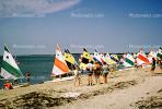 Beach, Sand, People, Crowded, sunfish sailboats, SALV01P06_06