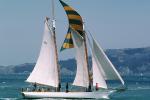 Many sails billowing on a sailboat, wind, windy, SALV01P12_18