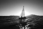 Sailing in the San Francisco Bay, Angel Island, SALV02P12_15BBW