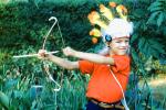 Boy, Indian, Bow and Arrow, Warbonnet, 1950s