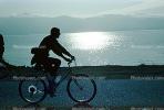 Man Riding Bicycle, Tiburon Linear Park, Bay, water, SBYV03P02_02