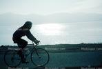 Man Riding Bicycle, Tiburon Linear Park, Bay, water, SBYV03P02_04