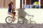 Stingray Bike, Beach, Shadow, Woman, Girl, Barefoot, Marvin Braude Bike Trail, SBYV04P06_06B