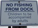 No fishing From Dock sign