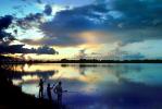 Fishermen, Boys, Lake, Water, Sunset, Clouds, Burkina Faso, SFIV01P03_02