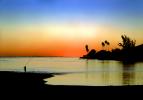 Sunset over the Water, Lagoon, Pacific Ocean, Palm Trees, SFIV01P10_02B