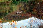 Lake, Fishing Boat, Fall Colors, Autumn, Bucolic, Reflection