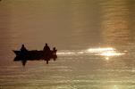 Outboard motor boat, reservoir, Lake Almanor, Plumas County, SFIV01P14_15