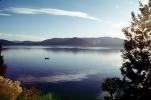 Lake, Mountain, California, Outboard motor boat, reservoir, Lake Almanor, Plumas County, SFIV01P14_17