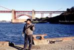 Golden Gate Bridge, fishermen, man, rod & reel, SFIV02P02_04