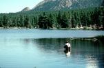 Fisherman, lake, waterproof fishing pants, trees, forest, SFIV02P02_16