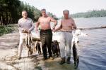 fishermen, man, lake, beach, forest, woods, fish catch, Nungesser, fish, Ontario, Canada, 1970, 1970s, SFIV02P06_02