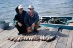 fish, fisherman, dock, lake, water, fish catch, man, male, Manitoba, Canada, 1970, 1970s, SFIV02P15_14