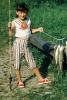fish catch, fish pole, Girl, Rod, Reel, Fish, Smiling, 1958, 1950s, SFIV03P04_14B