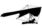 Hang Glider silhouette, Fort Funston, San Francisco, California, logo, shape