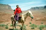 Navajo Woman with Son on a Horse, Native American, mesa, SHRV01P07_03
