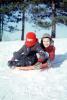 Boys Sledding Downhill, Snow, Winter, Coats, 1950s, SKFV01P01_09