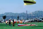 Cars, lawn, Marin Headlands, Golden Gate Bridge, Flying a Kite, SKTV01P06_15