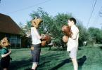 boys practicing boxing, gloves, backyard, cute, 1940s, SMBV01P02_03