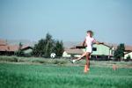 Field, Girl, Running, Playing, Kicking, Soccer Ball, SOCV01P02_11