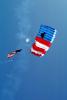 Ram Air Parachute, canopy, USA Flag, smoke, skydiving, diving, SPSV01P07_14