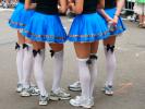 Women, Knee socks, miniskirts, mini skirts, slips, Bay to Breakers Race, Howard Street, SOMA, 2005, SRSD01_002
