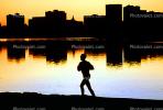 sunset, water, runner, man, male, reflection, buildings, Lake Merritt, SRSV04P02_05