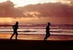 Runners, Man, Waves, Ocean Beach, Pacific Ocean, Ocean-Beach, SRSV04P02_11