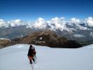 Hiking the Snow in the Andes Mountains, Footprints, Edge, Precipice, Clouds