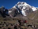 Hiking in the Valley, Andes Mountain Peak, Backpack, rocks, boulders