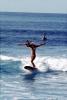 Tandem trick surfing, surfers, wave, 1960s, SURV01P01_15