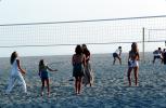 Volleyball Net, Beach, Playing, Women, Female