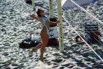 Sand, Net, Woman, Beach, Volleyball Net, Pacific Ocean, Playing, SVBV01P06_02